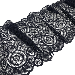 Кружево эластичное черное 17 см