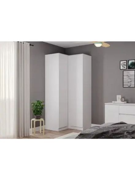 Шкаф для одежды угловой распашной с полками 96,96х50х210 см