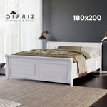 Кровать 180х200, Мальта, двуспальная, с ящиками и настилом, массив сосны, белый, Dipriz