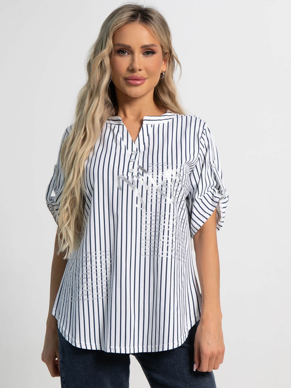 Блуза Сальма (белая/полоска) Б15538-4М LT Collection