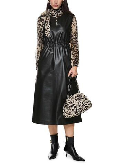 Marc Cain Платье из натуральной кожи с кулиской на талии