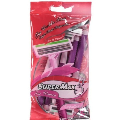 Станки одноразовые Super-Max 3 for Women с тройным лезвием 5 шт