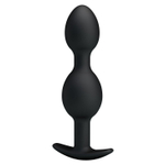 Чёрные анальные шарики из силикона - 12,5 см.