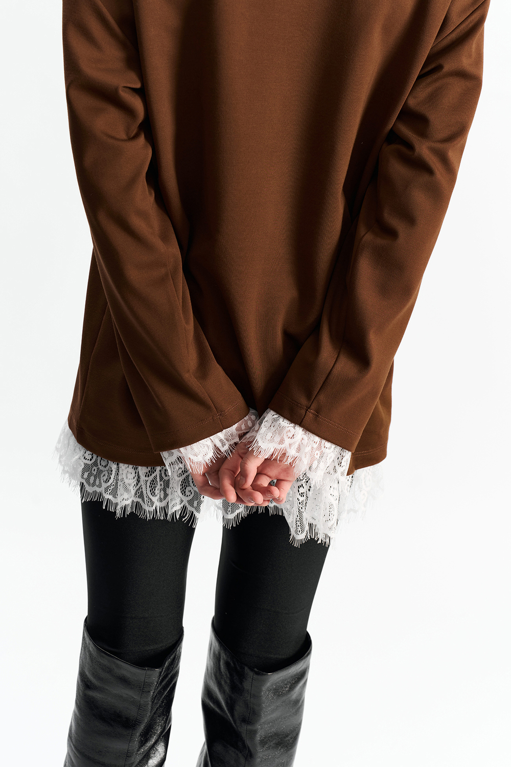 Лонглисв женский 1280 корица / принт