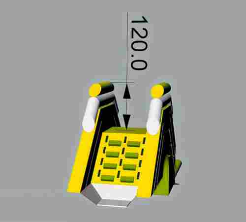 Надувная лестница для бассейна из ПВХ с бассейном, жёлтый, 6,7*1,8*3 м