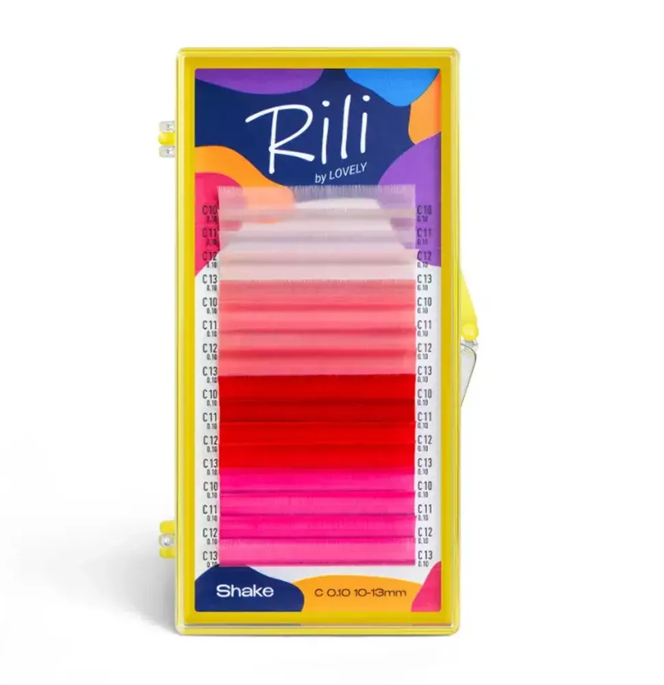 Rili Ресницы цветные Coral mix C/0.07 (7-10mm)
