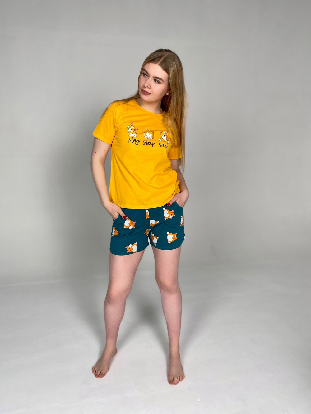 Пижама женская "Корги К.П" шорты (99)