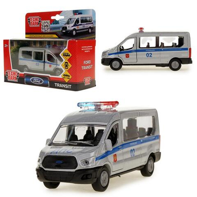 Модель ин. мет. "Ford Transit. Полиция" 12см, открыв. двери, в коробка SB-18-18-P-WB (Технопарк)