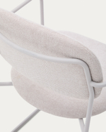 Стул Meli из бежевого шенилла с бежевой металлической структурой