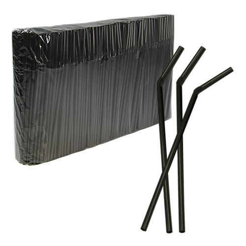 Трубочка d5x26см черная 500шт/уп с гофрой