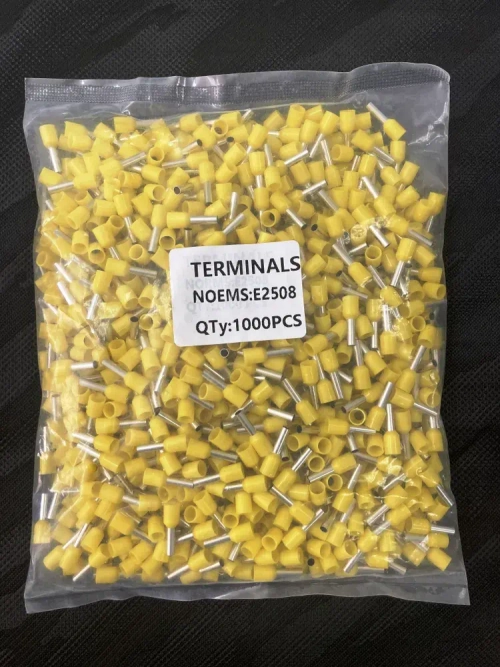 1000 шт НШВИ 2,5 кв.мм. наконечники штыревые втулочные изолированные 8 мм (желтые)