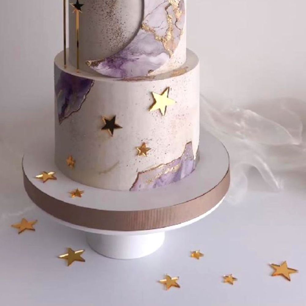 Набор украшений для торта «Звездочки мини» 12шт, золото