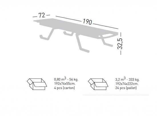 Шезлонг металлический Doge Италия белый