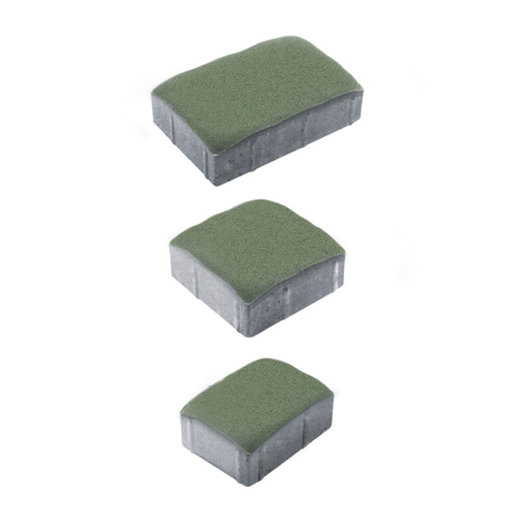 Тротуарная плитка УРИКО, комплект из 3 видов плит, Стандарт Зеленый