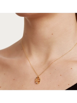 Колье Буква C серебро 925 пробы покрытое золотом