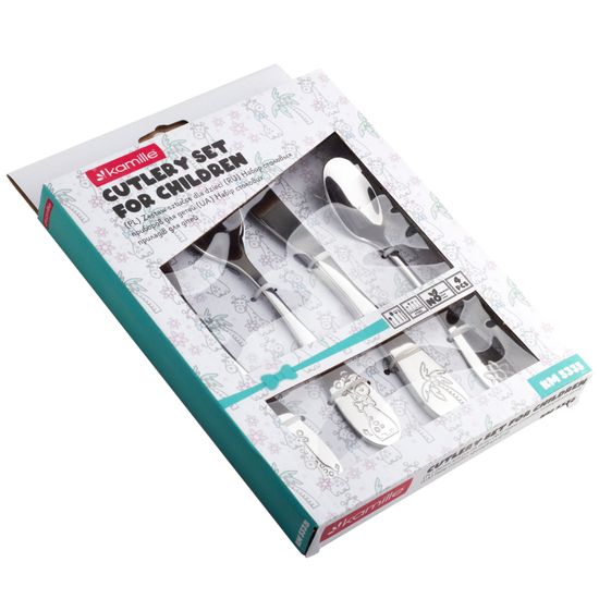 Набор детских столовых приборов 4 предмета Kamille KM 5335 из нержавеющей стали