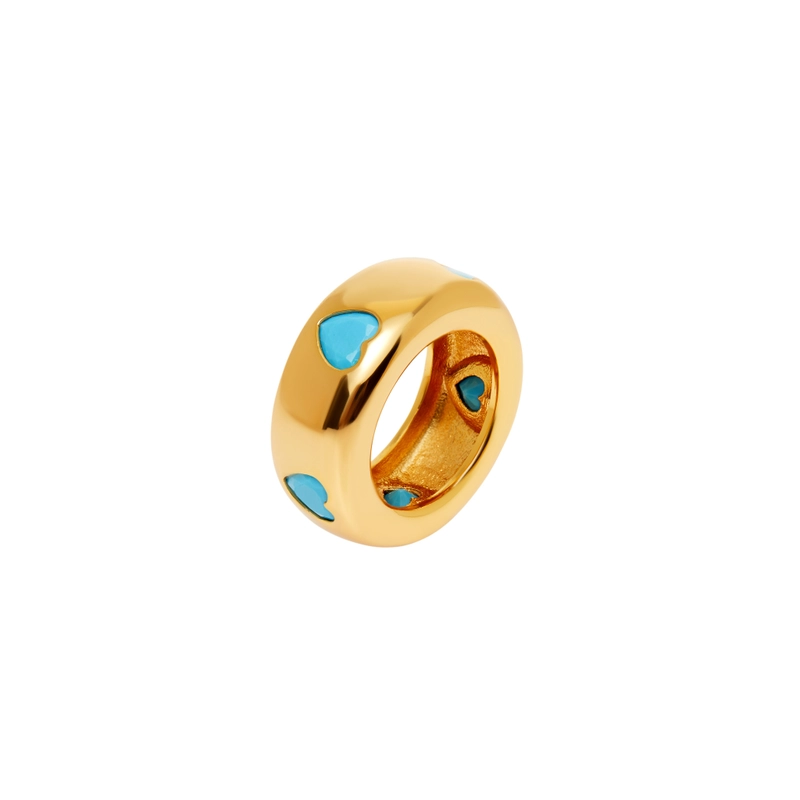 Кольцо Бирюзовое Сердце