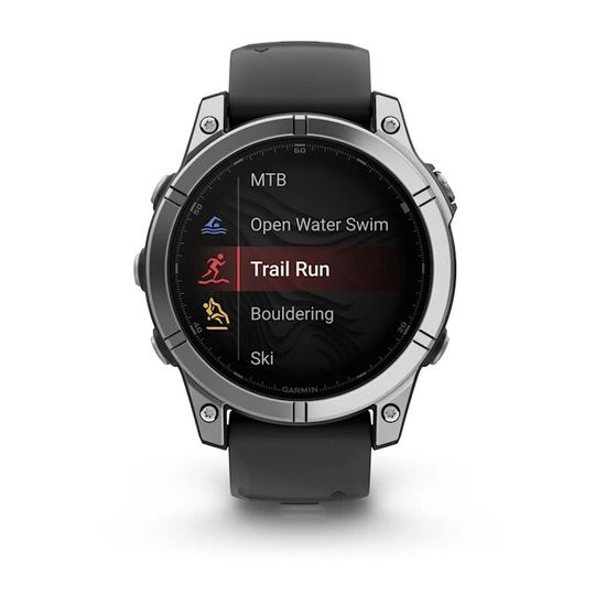 Умные часы Garmin Fenix E, 47 мм, AMOLED, stainless steel with a black silicone band