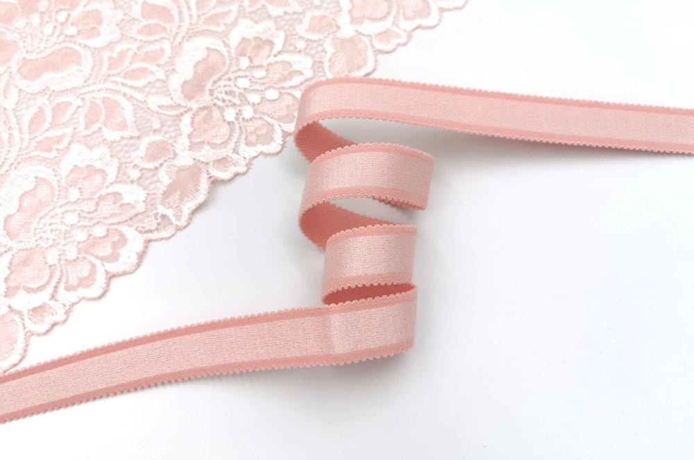 Бретелечная резинка, с фестонами, Lauma, розовая пудра, 20 мм, (Артикул - BR507/20-008), м