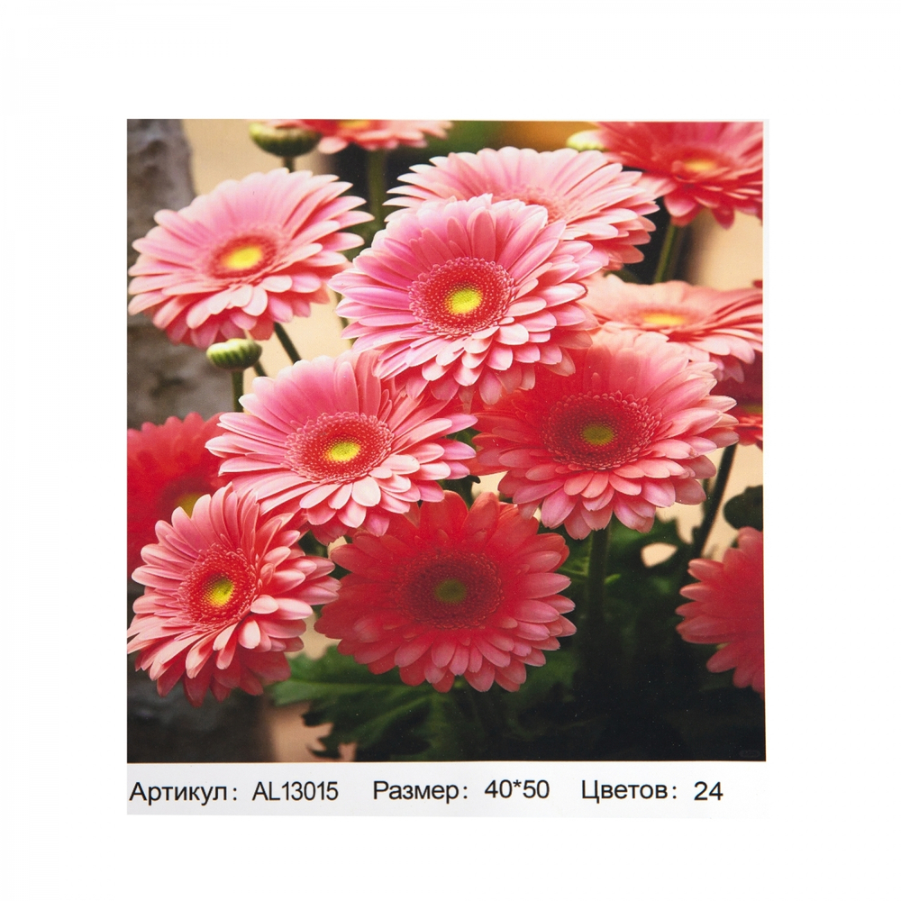 Картина по номерам Alingar, 40х50 см, 24 цвета, с акриловыми красками, холст на подрамнике, "Герберы"