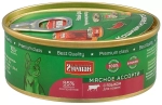 Четвероногий Гурман Консервы для кошек Мясное ассорти с языком, 100 г.