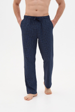 Хлопковые брюки в клетку (Размер: XXXL) (Цвет: синий)