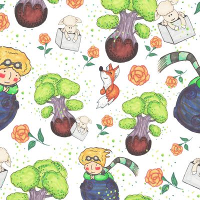 Маленький Принц на белом фоне