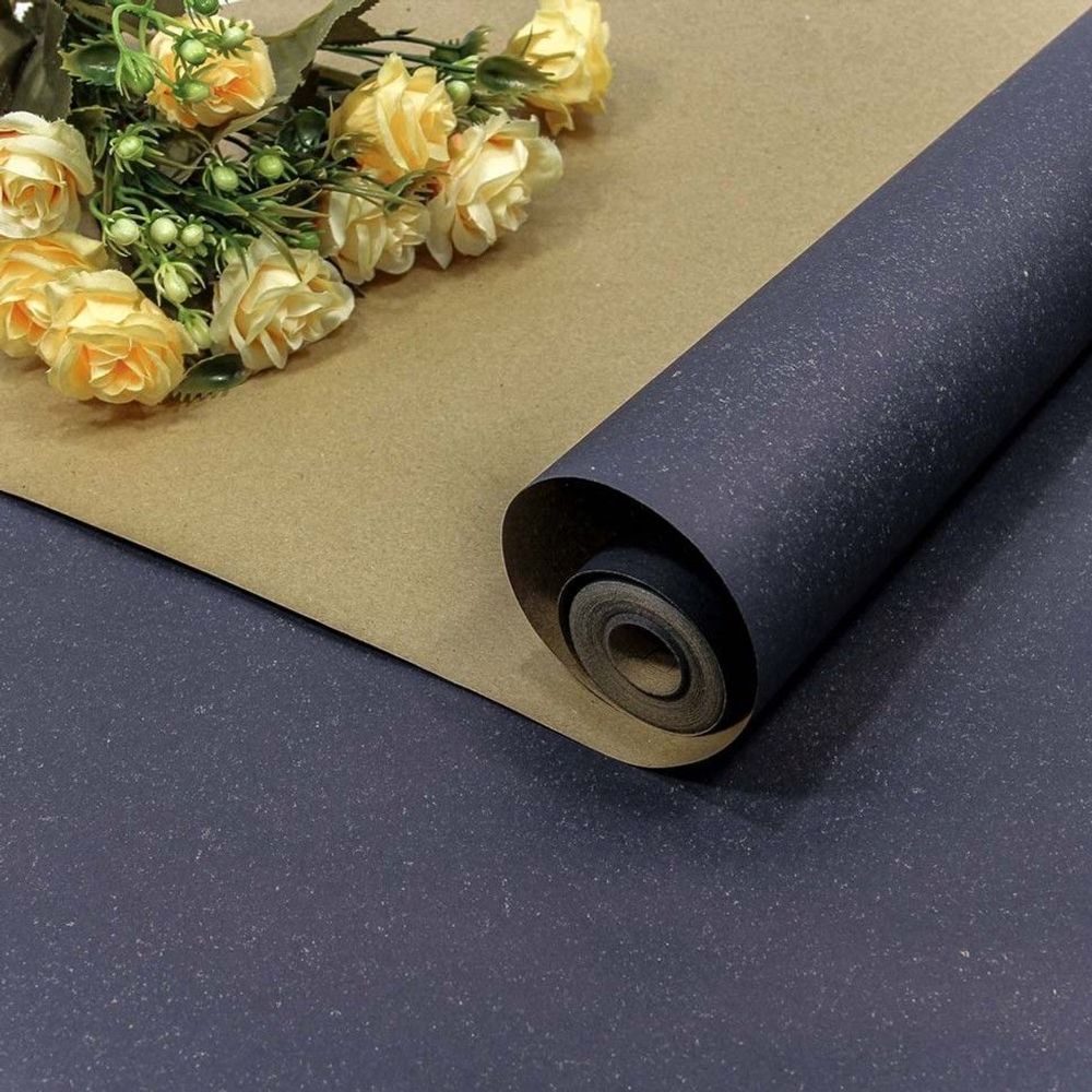 Упаковочная бумага, Крафт 70гр (0,7*10 м) Экошик, Темно-синий, 1 шт.