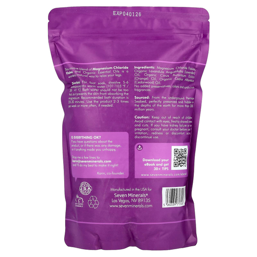 Seven Minerals, Relaxing Legs, средство для ног с магнием, апельсин, кедр и лаванда, 1,36 кг (3 фунта)