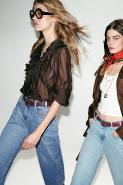 ZARA ДЖИНСЫ Z.10 КЮЛОТЫ С ВЫСОКОЙ ПОСАДКОЙ И РЕМНЕМ, ВЫЦВЕТШИЙ СИНИЙ