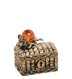 Народные промыслы AM-1346 Фигурка «Сундучок Зубастика» (латунь, янтарь)