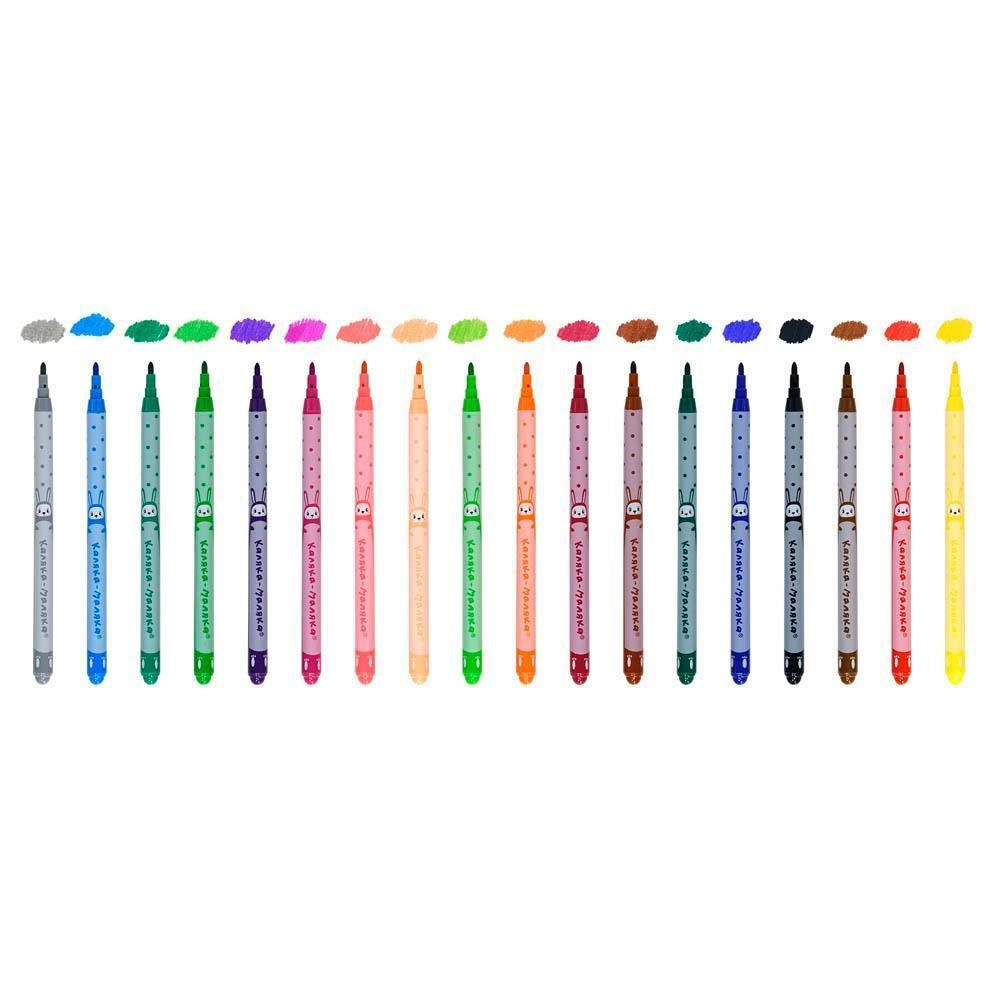 Фломастеры 18цв. легкосмываемые "Зайчики" (Каляка-Маляка)