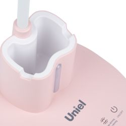ULM-D150 15W-3000-6500K-DIM PINK Светильник настольный светодиодный с подставкой под телефон и канцелярские принадлежности. С ночной подсветкой. Сенсорный выключатель. Диммер. Розовый. TM Uniel