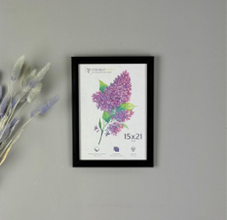 Фоторамка 15х21 см черная, без фактуры, арт. 1521.727841