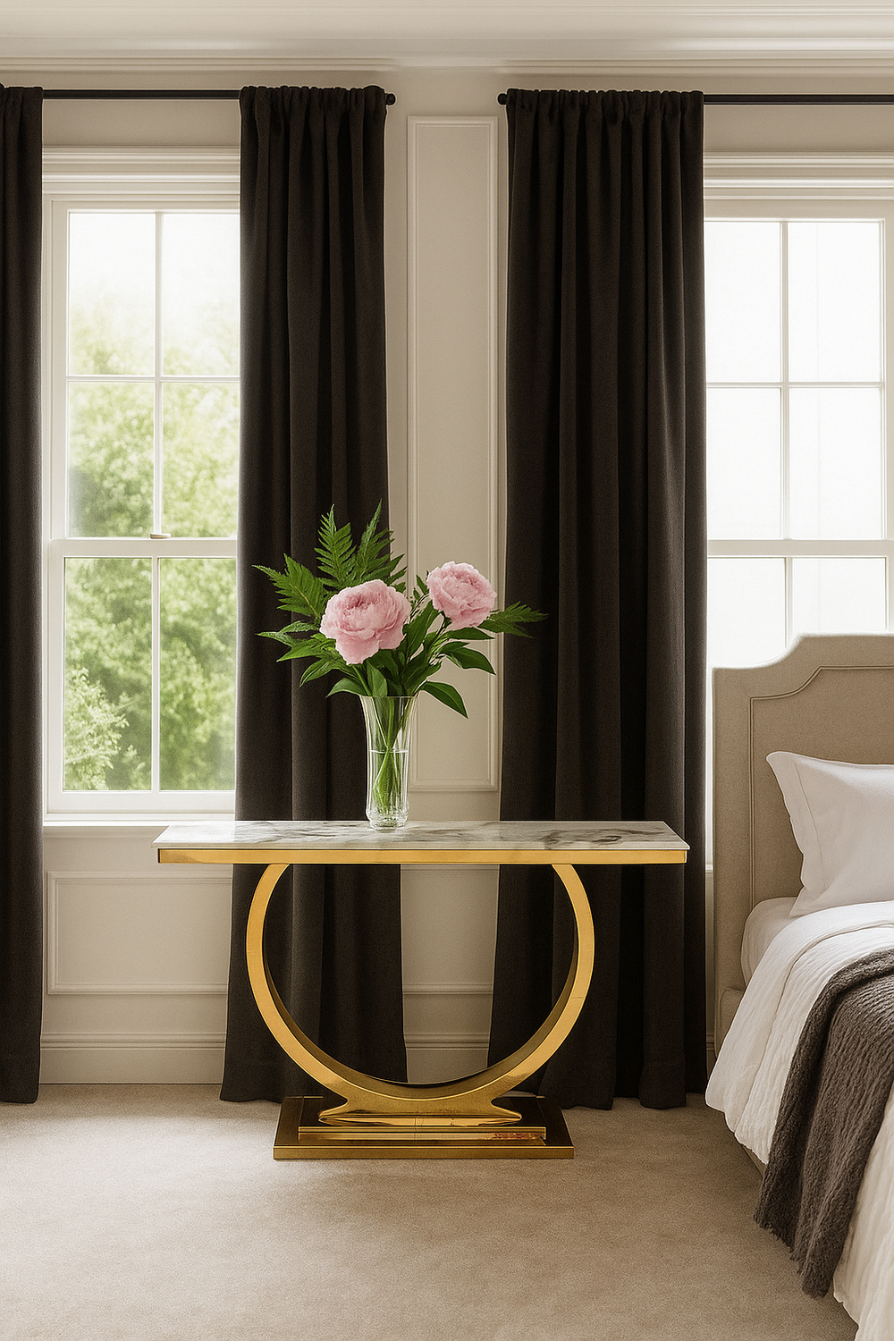 Стол-консоль Ist Casa Лира, 120х40х76 см, небесный белый, золотой