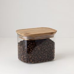 Банка для хранения прямоугольная Glass Acacia, 600 мл