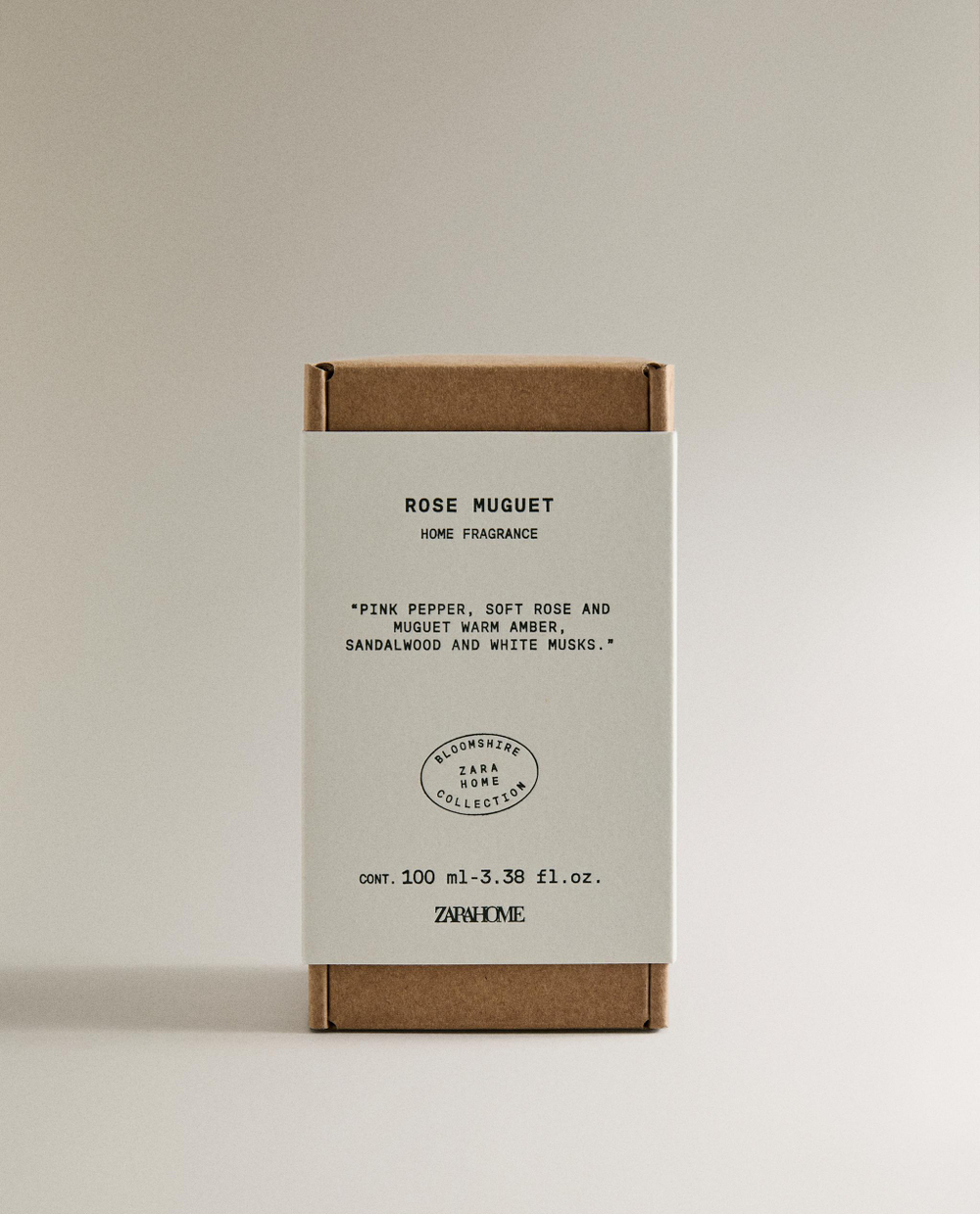 Zara Home Аромадиффузор Rose Muguet 100 мл, тростниковые палочки микадо, аромат цветочный, Розовый
