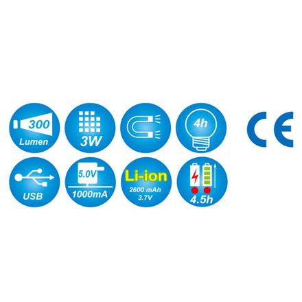 Цена на KING TONY (9TA27A) Фонарь светодиодный, Li-Ion, 300 люмен