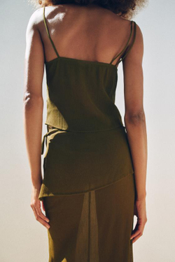 ZARA ЮБКА-ПАРЕО ИЗ ПОЛУПРОЗРАЧНОЙ ТКАНИ, МЯГКИЙ ЗЕЛЕНЫЙ