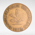Germany, 10 Pfennigs, 1950, (Karlsruhe Mint - "G"), VF