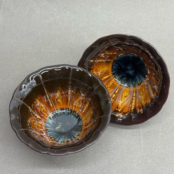 Чашка, керамика в стиле Цзинь Да Чжень, глазурь темная, 50мл