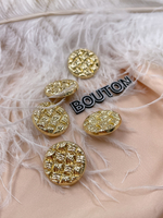 Пуговицы золотистые плоские плетеные