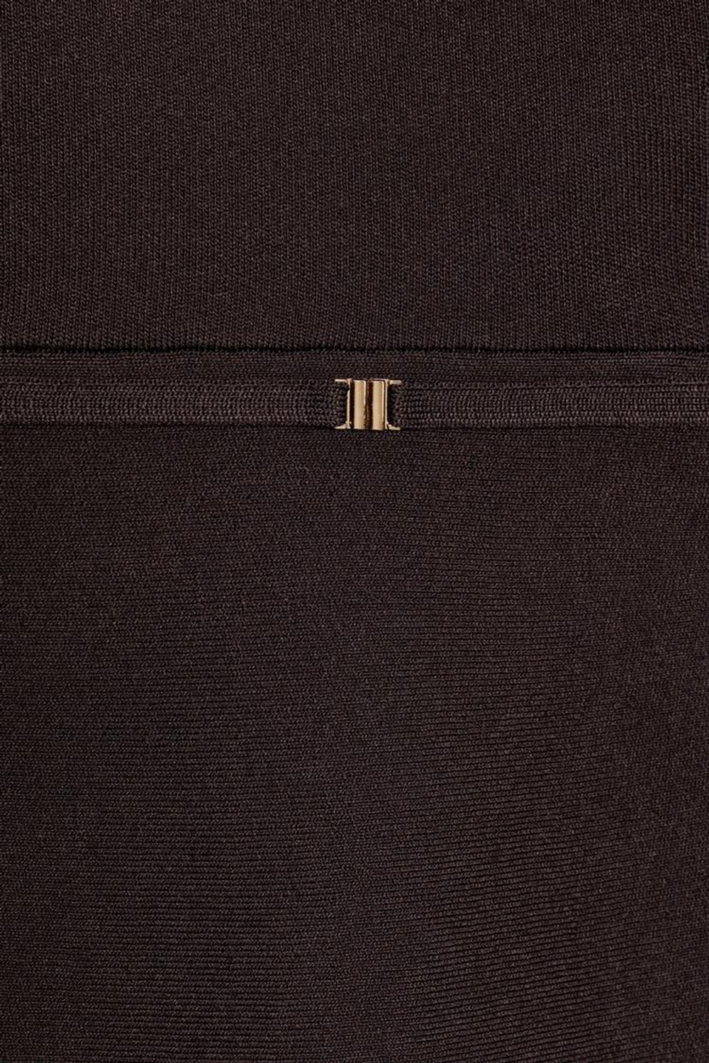 ZARA ТРИКОТАЖНЫЙ ТОП С БАСКОЙ И ПОЯСОМ, ШОКОЛАДНЫЙ