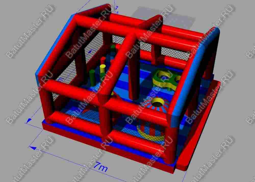 Батут "Спорткомплекс" с тентом 9*9*5 м