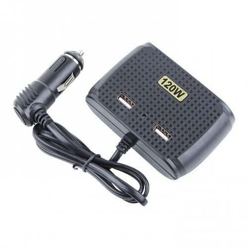 Разветвитель прикуривателя 3 гнезда + 2 USB (Olesson)