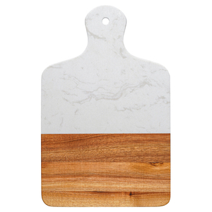Доска сервировочная marm, 21,5х33,5 см, белый мрамор/акация
