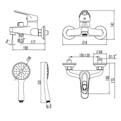 Смеситель Lemark Luna LM4134C для ванны