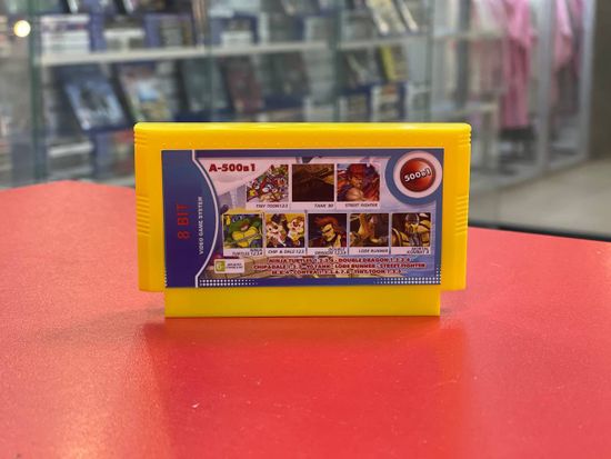 Картридж 8-Bit - 500в1 N.TURTLES 1.2.3.4+D.DRAGON 1.2.3.4+CHIP&DALE 1.2.3+90 TANK+LODE RUNNER+M.K.4+CONTRA+.8-bit