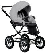 Детская коляска Indigo Barbara Eco Classic 3 в 1 с автокреслом Avionaut Cosmo Black Be04 св.серая кожа