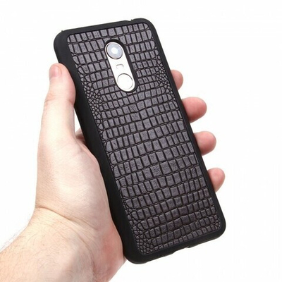 Панель из экокожи Рептилия для Xiaomi Redmi 5 Plus, 010027 Коричневый